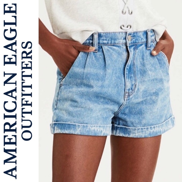 American Eagle Outfitters Shorts | American Eagle High Waisted Pleated Mom Shorts 4 | Poshmark